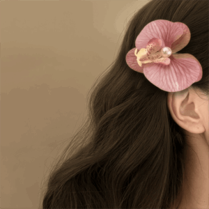 Boho Chic Butterfly Orchid Flower Pearl Hair Clip Hair Pin - ArtGalleryZen