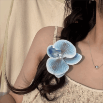 Boho Chic Butterfly Orchid Flower Pearl Hair Clip Hair Pin - ArtGalleryZen