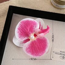 Boho Chic Butterfly Orchid Flower Pearl Hair Clip Hair Pin - ArtGalleryZen