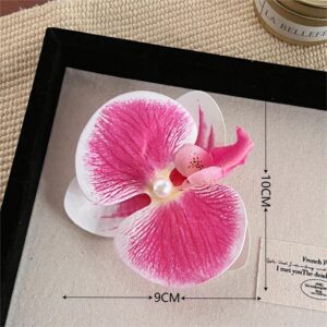 Boho Chic Butterfly Orchid Flower Pearl Hair Clip Hair Pin - ArtGalleryZen