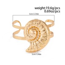 Boho Chunky Conch Hollow Bangle Bracelet - ArtGalleryZen