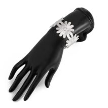 Boho Chunky Gold Silver Plated Daisy Bangle Bracelet - ArtGalleryZen