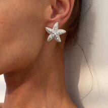 Boho Chunky Pearl Inlaid Starfish Earrings - ArtGalleryZen