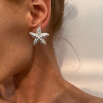 Boho Chunky Pearl Inlaid Starfish Earrings - ArtGalleryZen