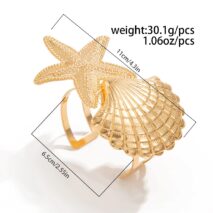 Boho Chunky Shell Starfish Arm Cuff - ArtGalleryZen