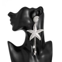 Boho Chunky Starfish Pearl Tassel Conch Earrings - ArtGalleryZen