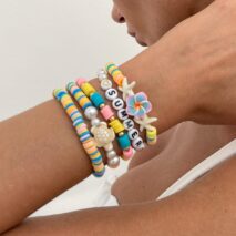 Boho Colorful 5pcs Flower Turtle Pearl Beaded Bracelet Set - ArtGalleryZen