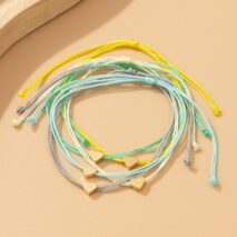 Boho Colorful Heart Jade Cord Stackable Bracelet Set - ArtGalleryZen