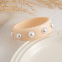 Boho Colorful Pearl Resin Bangle Bracelet - ArtGalleryZen