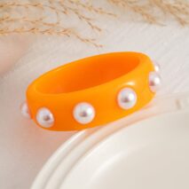 Boho Colorful Pearl Resin Bangle Bracelet - ArtGalleryZen