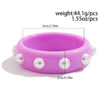 Boho Colorful Pearl Resin Bangle Bracelet - ArtGalleryZen