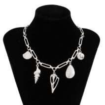 Boho Conch Shell Hollow Pattern Pendant Necklace - ArtGalleryZen
