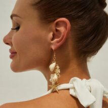 Boho Conch Shell Starfish Pearl Dangle Earrings - ArtGalleryZen