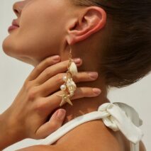 Boho Conch Shell Starfish Pearl Dangle Earrings - ArtGalleryZen