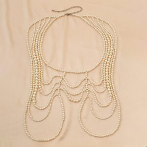 Boho Dainty Layered Gold Silver Tone Pearl Waist Chain Body Chain - ArtGalleryZen