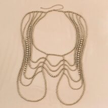 Boho Dainty Layered Gold Silver Tone Pearl Waist Chain Body Chain - ArtGalleryZen
