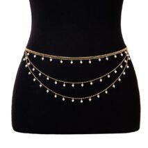Boho Dainty Layered Pearl Tassel Waist Chain - ArtGalleryZen