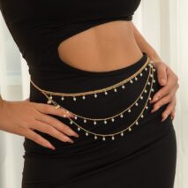 Boho Dainty Layered Pearl Tassel Waist Chain - ArtGalleryZen
