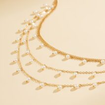 Boho Dainty Layered Pearl Tassel Waist Chain - ArtGalleryZen