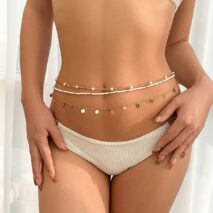 Boho Dainty Layered Sequin Tassel Beaded Belly Chain Set - ArtGalleryZen