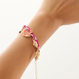 Boho Enamel Crab Lobster Starfish Charm Braided String Bracelet - ArtGalleryZen