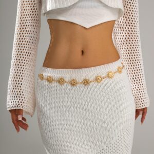 Boho Gold Silver Plated Sun Moon Waist Chain - ArtGalleryZen