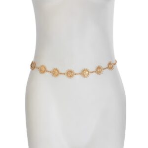 Boho Gold Silver Plated Sun Moon Waist Chain - ArtGalleryZen