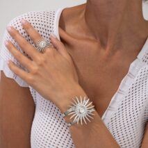 Boho Gold Silver Plated Sun Open Ring Bangle Bracelet Set - ArtGalleryZen