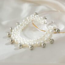 Boho Gold Silver Tone Ball Tassel Pearl Chain Anklet - ArtGalleryZen