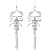 Boho Gold Silver Tone Rhinestone Inlaid Scorpion Earrings - ArtGalleryZen