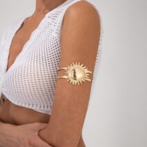 Boho Gold Silver Tone Sun Arm Cuff - ArtGalleryZen