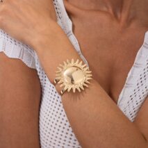 Boho Gold Silver Tone Sun Arm Cuff - ArtGalleryZen