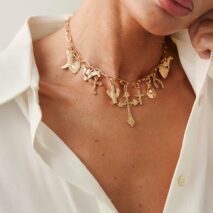 Boho Gold Tone Cross Cactus Cowboy Hat Charm Necklace - ArtGalleryZen