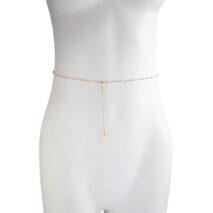 Boho Heart Charm Pearl Waist Chain - ArtGalleryZen