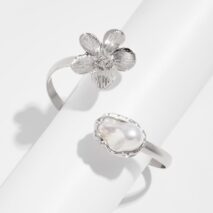 Boho Irregular Pearl Flower Arm Cuff - ArtGalleryZen