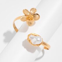 Boho Irregular Pearl Flower Arm Cuff - ArtGalleryZen