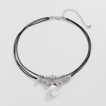 Boho Irregular Pearl Pendant Wax Cord String Necklace - ArtGalleryZen