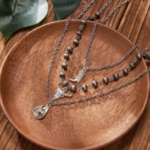 Boho Layered Bull Boot Cowboy Hat Charm Ball Chain Necklace Set - ArtGalleryZen