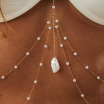 Boho Layered Pearl Pendant Bikini Body Chain - ArtGalleryZen
