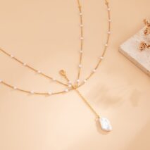 Boho Layered Pearl Pendant Bikini Body Chain - ArtGalleryZen