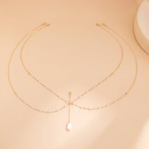 Boho Layered Pearl Pendant Bikini Body Chain - ArtGalleryZen