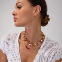 Boho Layered Pearl Turquoise Stone Seed Beaded Necklace Set - ArtGalleryZen