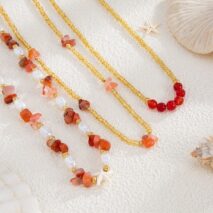 Boho Layered Pearl Turquoise Stone Seed Beaded Necklace Set - ArtGalleryZen