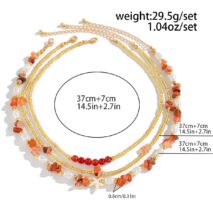 Boho Layered Pearl Turquoise Stone Seed Beaded Necklace Set - ArtGalleryZen
