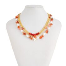 Boho Layered Pearl Turquoise Stone Seed Beaded Necklace Set - ArtGalleryZen