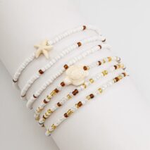 Boho Layered Starfish Turtle Crystal Seed Beaded Belly Chain Set - ArtGalleryZen