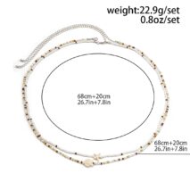 Boho Layered Starfish Turtle Crystal Seed Beaded Belly Chain Set - ArtGalleryZen