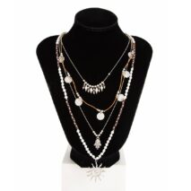 Boho Layered Sun Hamsa Textured Round Disk Pendant Seed Beaded Necklace Set - ArtGalleryZen