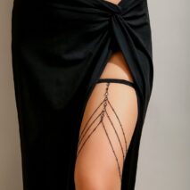Boho Layering Rhinestone Inlaid Elastic Saturn Thigh Leg Chain - ArtGalleryZen