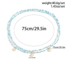 Boho Ocean Style Crystal Beaded Enamel Shell Pendant Waist Chain Set - ArtGalleryZen